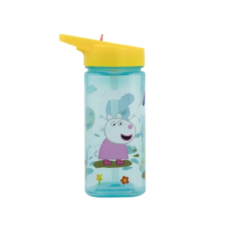 Plastová hranatá fľaša s výsuvnou slamkou Peppa Pig, Tritan 530ml, 41214