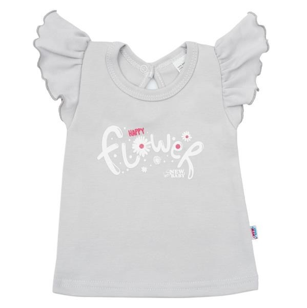 2-dielna dojčenská bavlnená súprava New Baby Happy Flower sivá 80 (9-12m) 1