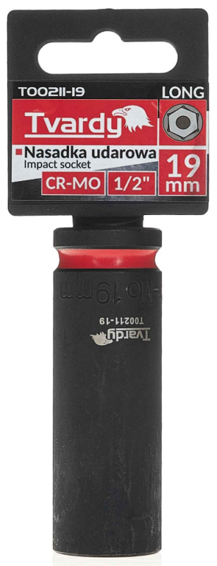 Hlavica nástrčná predĺžená 6HRAN 1/2" 19 mm, úderová, Cr-Mo, TVARDY 3