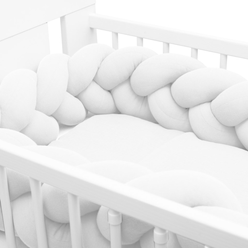 Mušelínový mantinel do postieľky vrkoč New Baby bialý 2