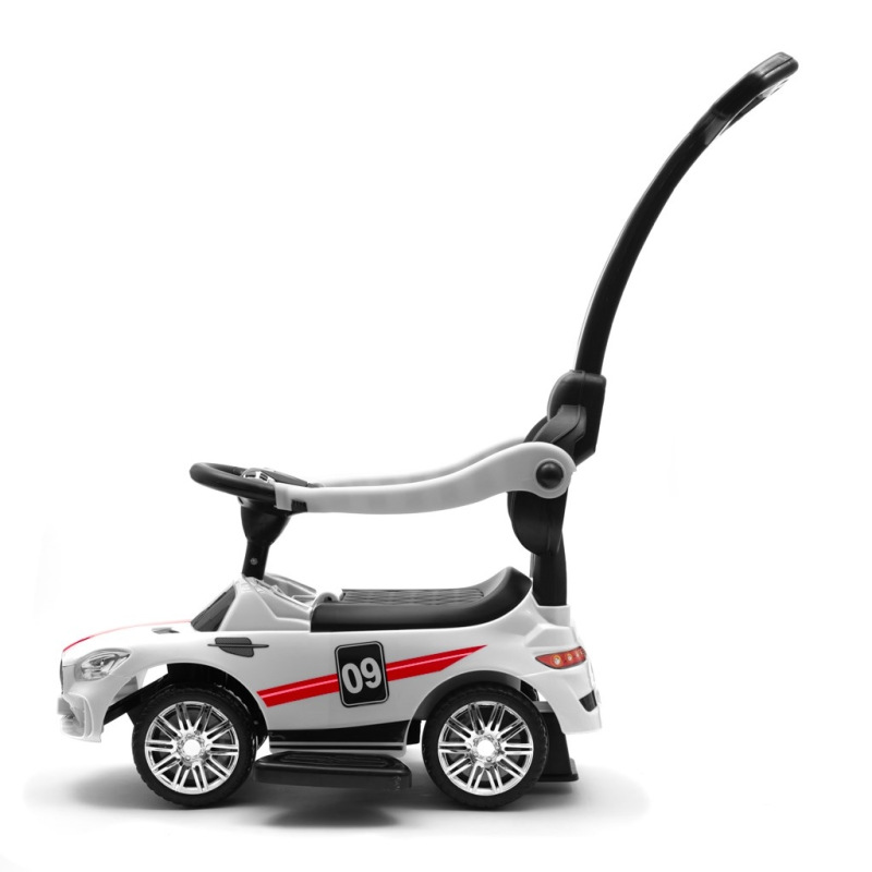 Detské odrážadlo so zvukom a vodiacou tyčou Baby Mix RACER biele (poškodený obal) 3