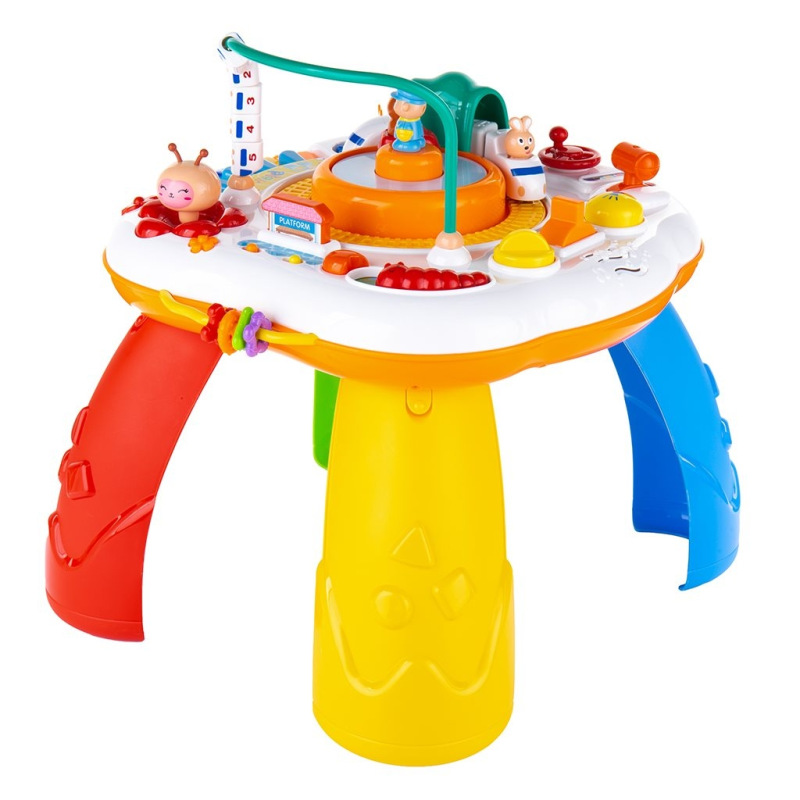 Hovoriaci a hrajúci interaktívný stolček New Baby s jazdiacim vláčikom CZ/SK 3