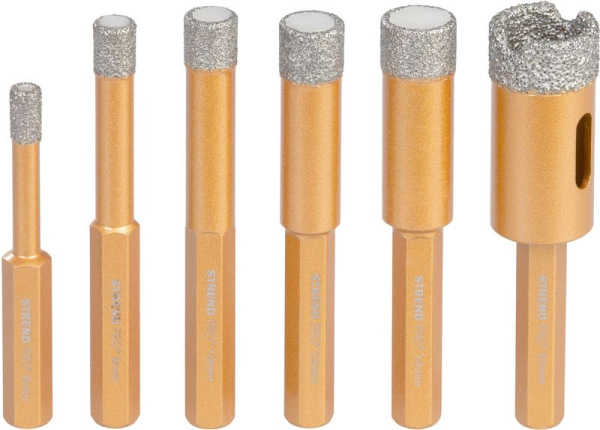 Sada vyrezávačov Strend Pro, diamantová, 6 - 16mm, HEX, plastový box, sada 6 ks 2