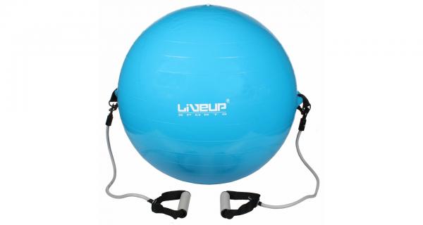 LiveUP Flex LS3227 gymball s expandery 65cm modrá