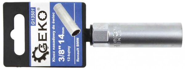Hlavica nástrčná predĺžená na sviečky, dvanásťhran 3/8" 14 mm, RENAULT BMW, GEKO 3