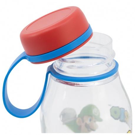 STOR Plastová fľaša so silikónovým pútkom Super Mario, 650ml, 21486