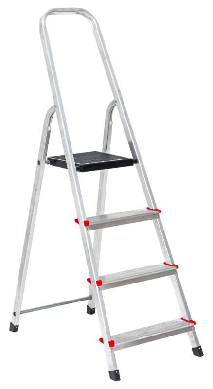 Schodíky hliníkové jednostranné - 4 stupne, 82 cm, nosnosť 120 kg, VASKO
