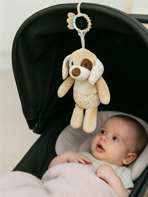 Plyšová hračka s vibráciou Baby Mix psík hnedý 1