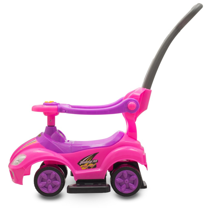 Detské odrážadlo s vodiacou tyčou 3v1 Baby Mix Mega Car ružové 3