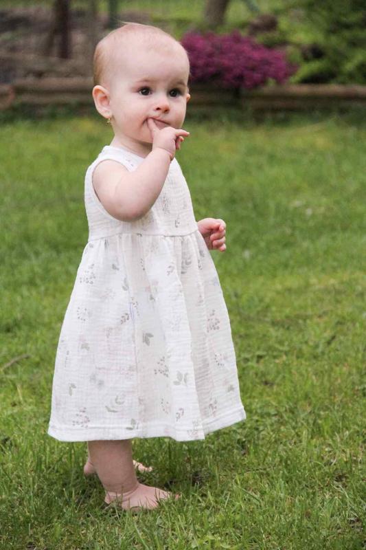 Dojčenské mušelínové šaty New Baby Zoe 56 (0-3m)