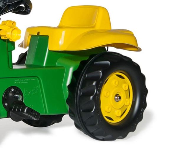 Šliapací traktor s nakladačom a vlečkou Rolly Kid John Deere zelený