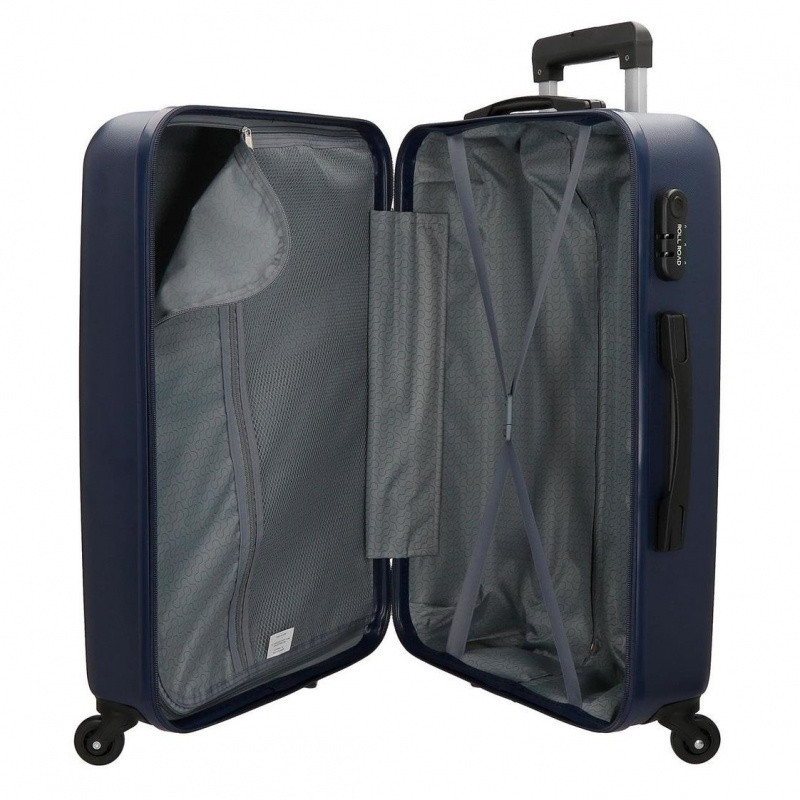 ROLL ROAD Flex Navy Blue, Sada ABS cestovných kufrov, 55-65cm, 5849562 4