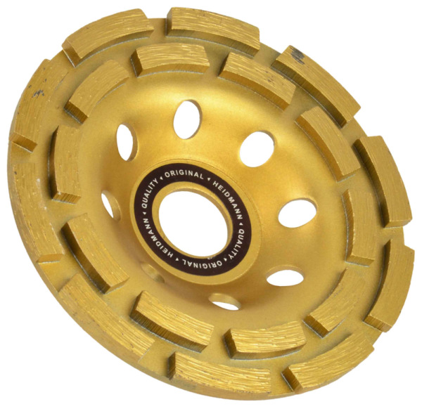 Brúsny diamantový kotúč 125 x 22 mm dvojradový bez závitu, na betón, HEIDMAN 2