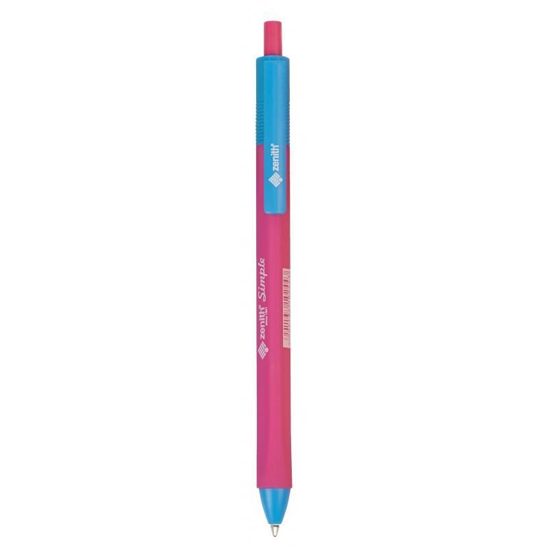 ASTRA ZENITH Simple, Guľôčkové pero 0,6mm, modré, ergonomické, ružová, 201317001
