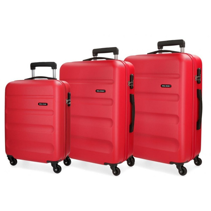ROLL ROAD Flex Red, Sada ABS cestovných kufrov, 55-65-75cm, 5849464
