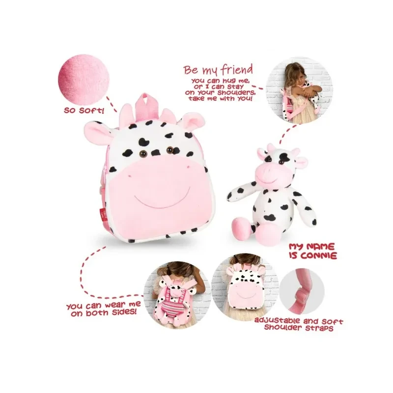 Detský obojstranný plyšový batoh s odnímateľnou hračkou Perletti Toys, KRAVIČKA, 13030 2