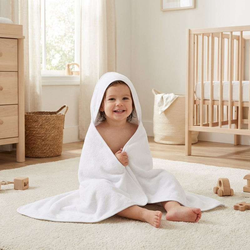 Detská froté osuška s kapucňou New Baby 100x100 cm white