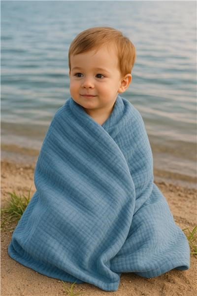 Mušelínová detská deka New Baby 70x100 cm modrá 2