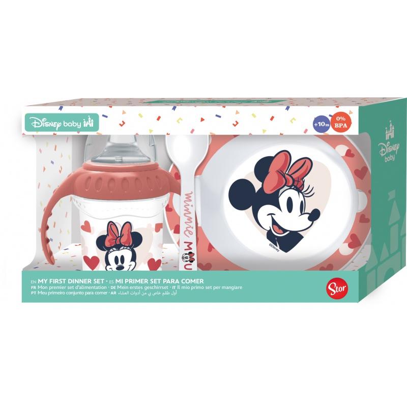 STOR Jedálenská súprava Minnie Mouse - SET 3 ks (hrnček 250ml, tanier a lyžička), 10707