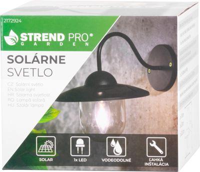 Lampa Strend Pro Garden, solárna, svietidlo na stenu/plot, 1x LED, 23,5x18x20 cm