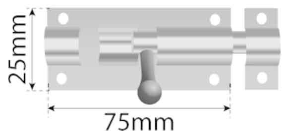 Zástrč na dvere 75x25x0,9 m, strieborná, XL-TOOLS 2