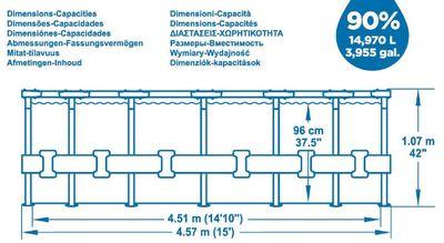 Bazén Bestway® Steel Pro MAX, 56488, kartušová filtrácia, rebrík, plachta, 457x107 cm