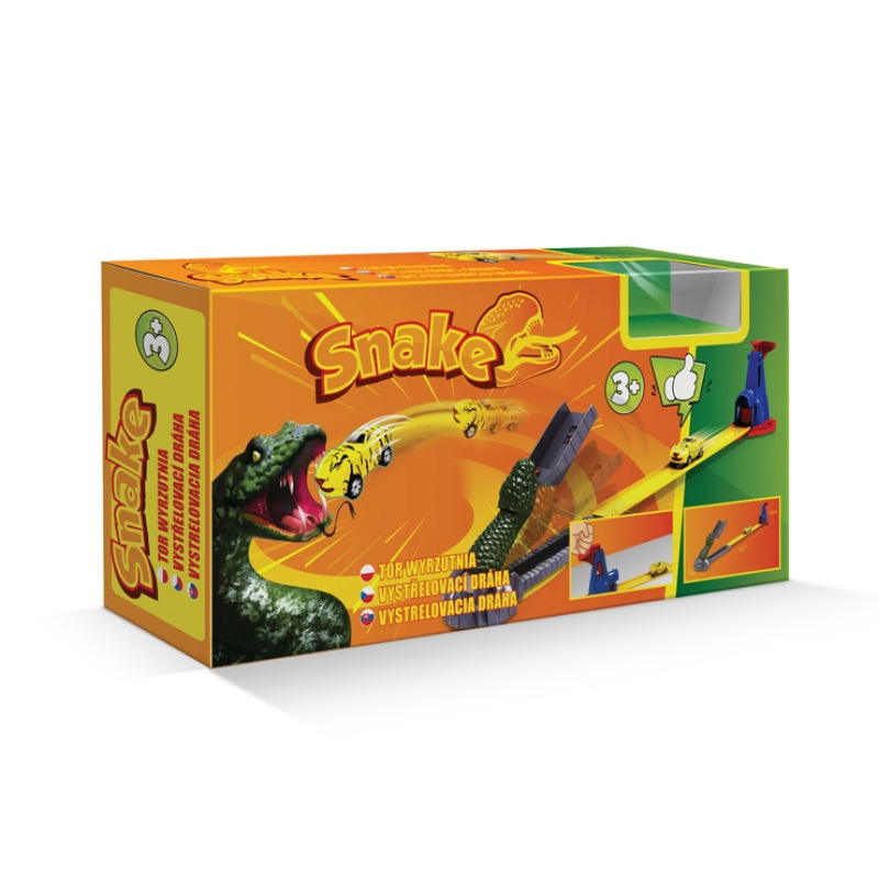 Vystreľovacia dráha s autíčkami - dinosaurus