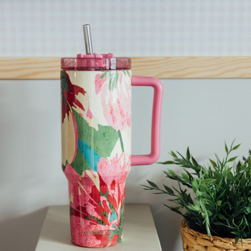 Quokka Stream, Nerezový XL termo pohár Pink Flambé, 1200ml, 40040 2