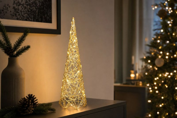 Dekorácia MagicHome Vianoce, stromček, 20xLED, teplá biela, 40 cm, 2xAA 1