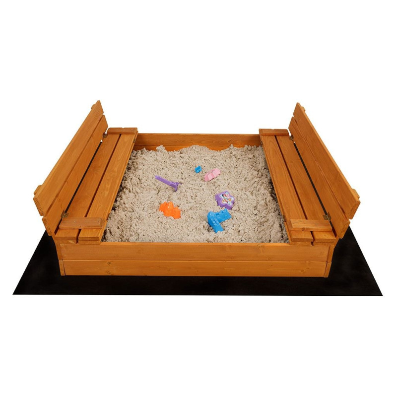 Detské drevené pieskovisko s poklopom a lavičkami Baby Mix 120x120 cm 1