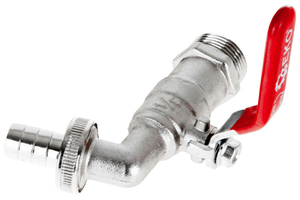 Guľový ventil 3/4", závit 1" s koncovkou na 3/4" hadicu, GEKO 1