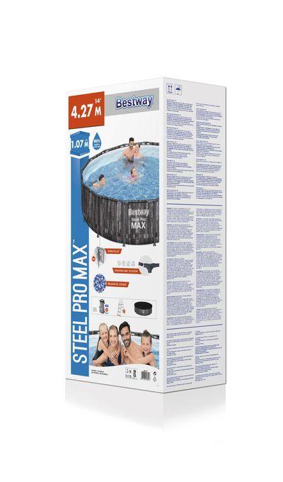 Bazén Bestway® Steel Pro MAX, 5614Z, kartušová filtrácia, rebrík, plachta, 427x107 cm