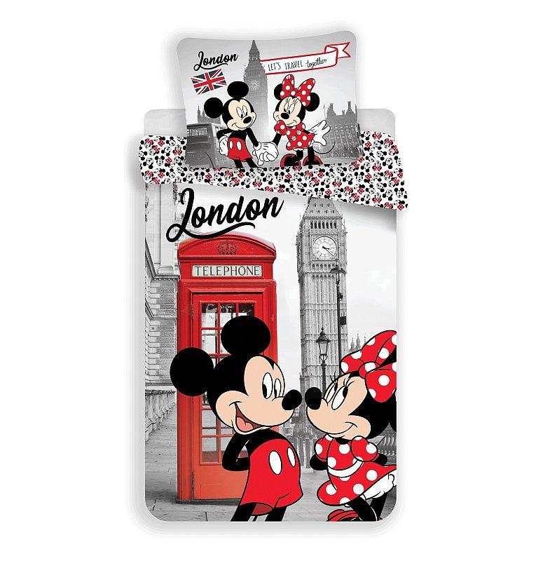JERRY FABRICS Obliečky Mickey a Minnie Londýn Telephone 140/200, 70/90