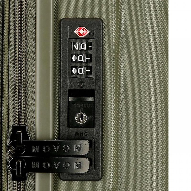 JOUMMA BAGS MOVOM Wood Khaki, Škrupinový cestovný kufor, 55x40x20cm, 38L, 531866A