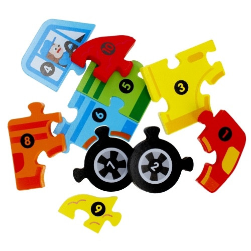 Drevené puzzle auto 2