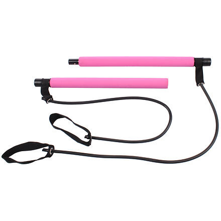 Pilates Sticks posilňovacia tyč s gumou ružová 2