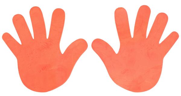 Merco Hand značka na podlahu oranžová