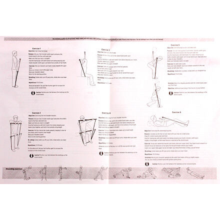 Pilates Sticks posilňovacia tyč s gumou ružová 6