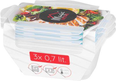 Dóza MagicHome Lunchbox set YH416, obdĺžniková, sada 3 ks, 700 ml, 172x115x71 mm 3