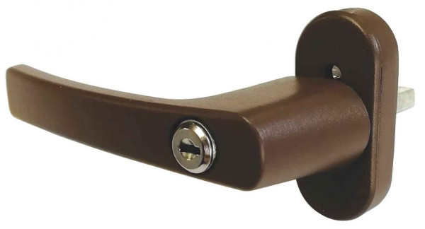 Kľučka okenná so zámkom a kľúčom, hnedá, rozmer štvorhranu 7x7 mm, XL-TOOLS
