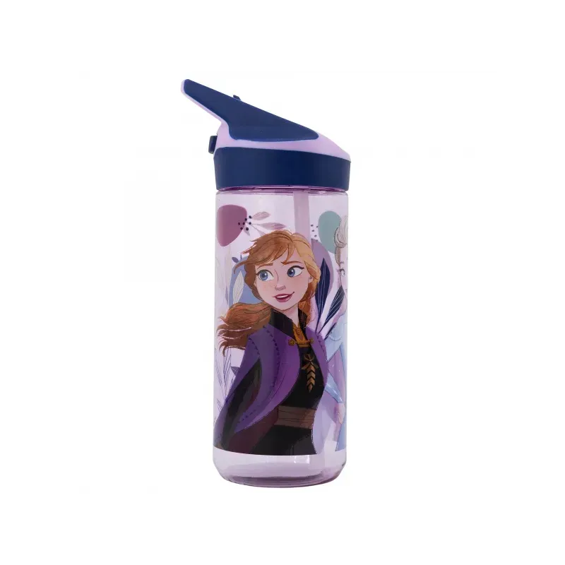 Plastová fľaša s výsuvnou slamkou DISNEY FROZEN, Tritan 620ml, 74297