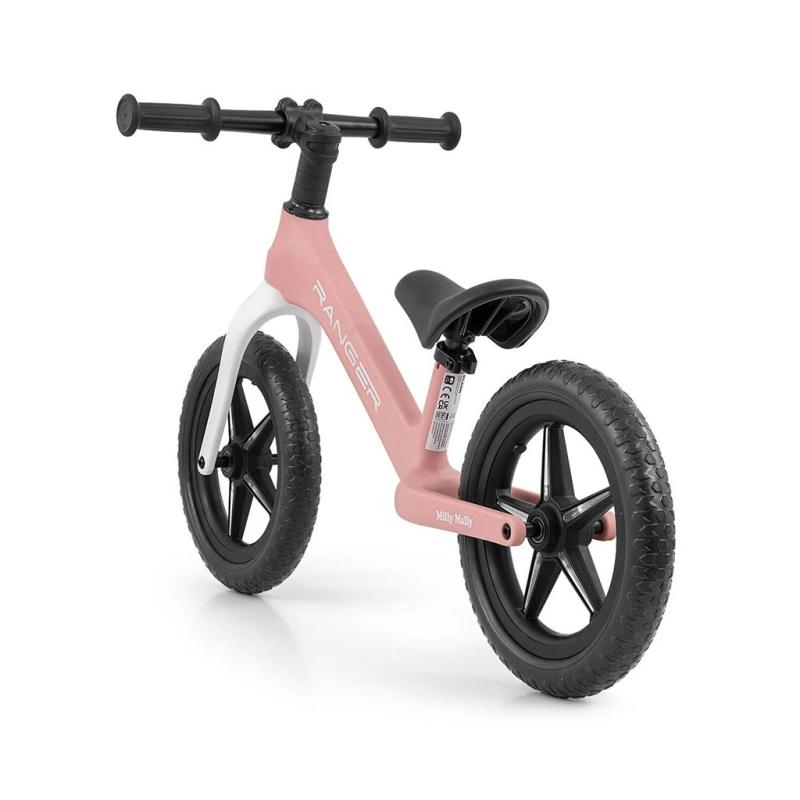 Detský balančný bicykel Milly Mally Ranger Flash Pink