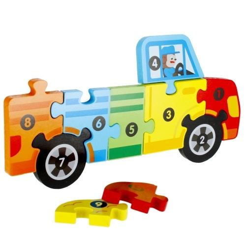 Drevené puzzle auto