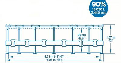 Bazén Bestway® Steel Pro MAX, 5614Z, kartušová filtrácia, rebrík, plachta, 427x107 cm