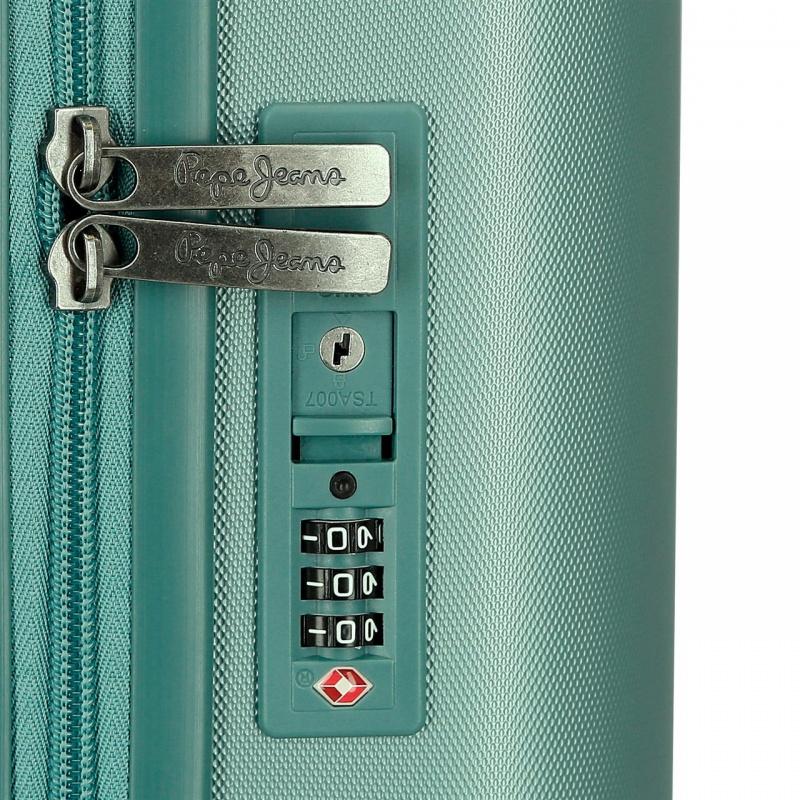 PEPE JEANS Highlight Verde, Sada luxusných ABS cestovných kufrov 70cm/55cm, 768952B 13