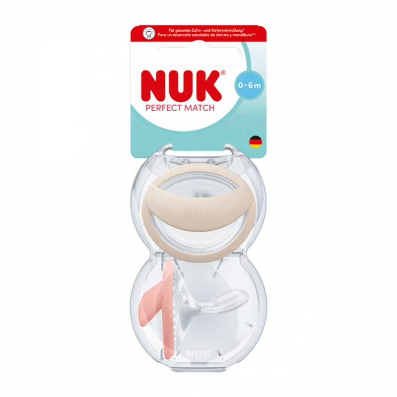 Cumlík NUK Perfect Match 0-6m 2 ks beige/red 0-6 m 1