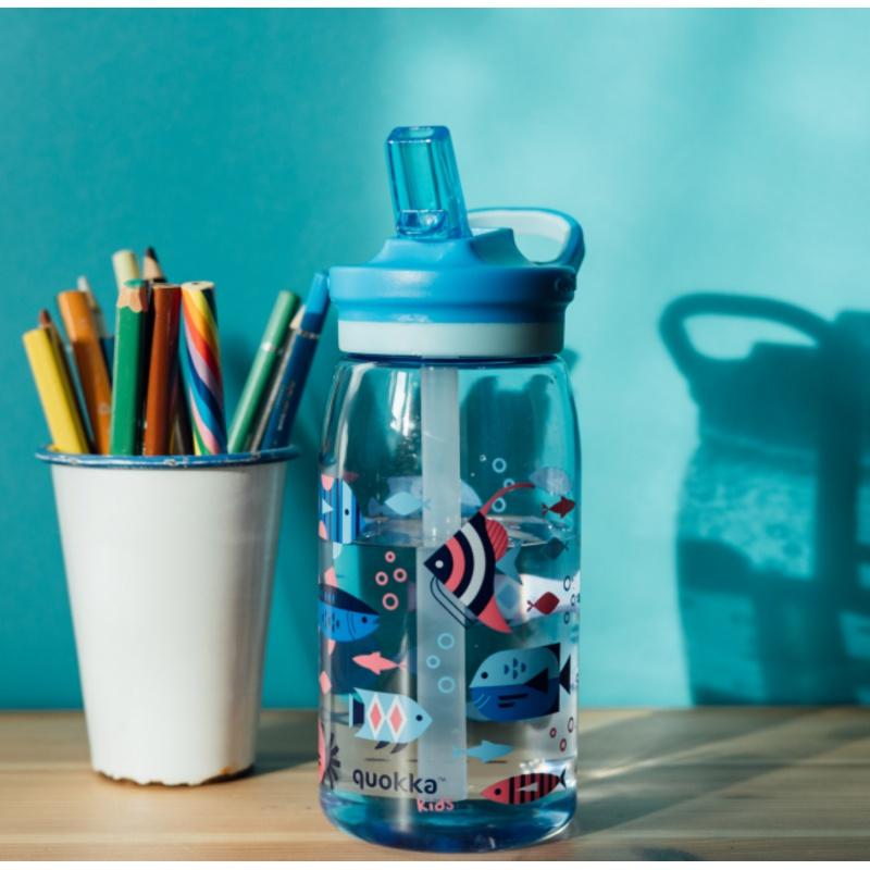 Quokka Kids Glow, Plastová fľaša so slamkou Sea Life, 580ml, 40280 2