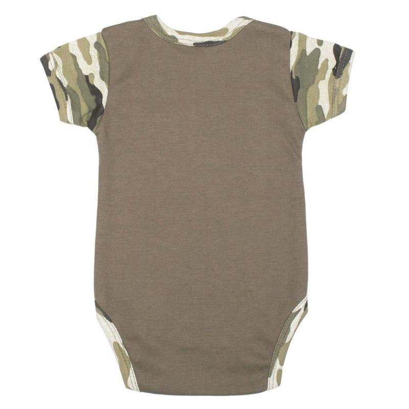 Dojčenské body s krátkym rukávom New Baby Army girl 80 (9-12m)