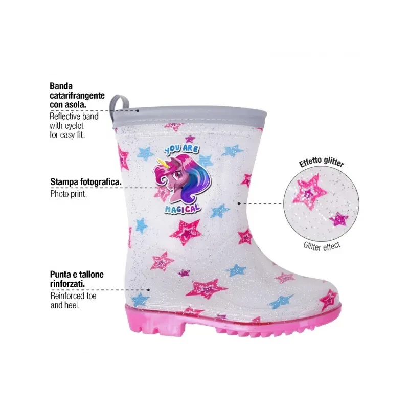 Detské reflexné gumáky Perletti Cool Kids Unicorn, 15607 - 30/31 5