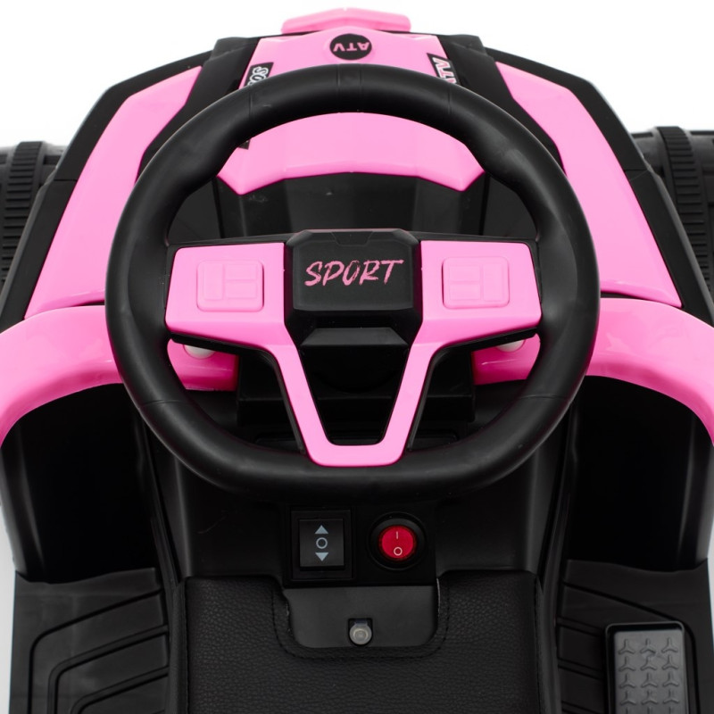 Detské elektrické odrážadlo Baby Mix Ruggy s vodiacou tyčou baby pink 5